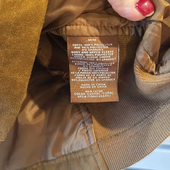 Sebby Collection Faux Suede Jacket in Brown - Picture 7 of 10